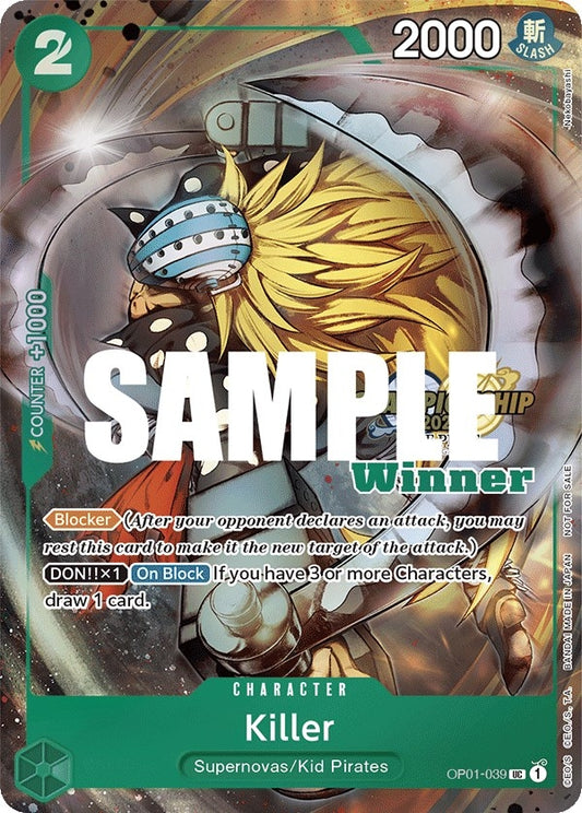 Image for Killer (CS 2023 Top Players Pack) [Winner] (OP01-039) (OP-PR) - One Piece Card Game