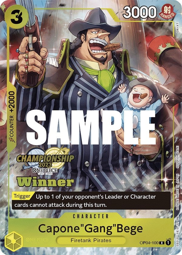 Image for Capone"Gang"Bege (CS 2023 Top Players Pack) [Winner] (OP04-100) (OP-PR) - One Piece Card Game