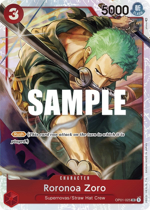 Image for Roronoa Zoro - OP01-025 (Ultra Deck: The Three Captains) (OP01-025) (OP-PR) - One Piece Card Game
