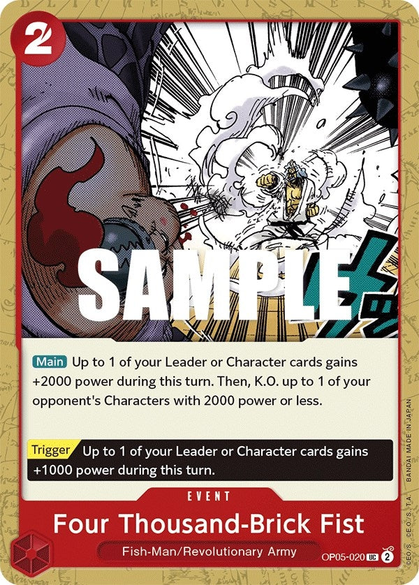 Image for Four Thousand-Brick Fist (OP05-020) (OP05) - One Piece Card Game