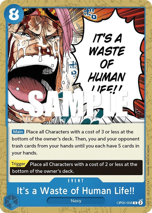 Image for It's a Waste of Human Life!! (OP05-058) (OP05) - One Piece Card Game