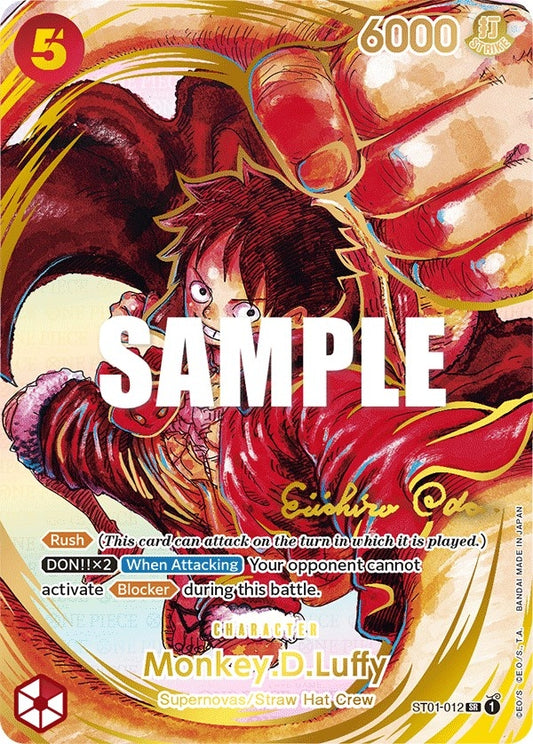 Image for Monkey.D.Luffy (012) (Alternate Art) (Gold-Stamped Signature) (ST01-012) (OP05) - One Piece Card Game