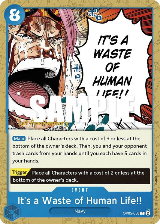 Image for It's a Waste of Human Life!! (OP05-058) (OP05 ANN) - One Piece Card Game
