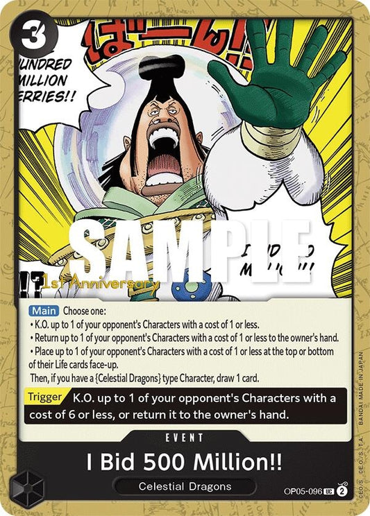 Image for I Bid 500 Million!! (OP05-096) (OP05 ANN) - One Piece Card Game