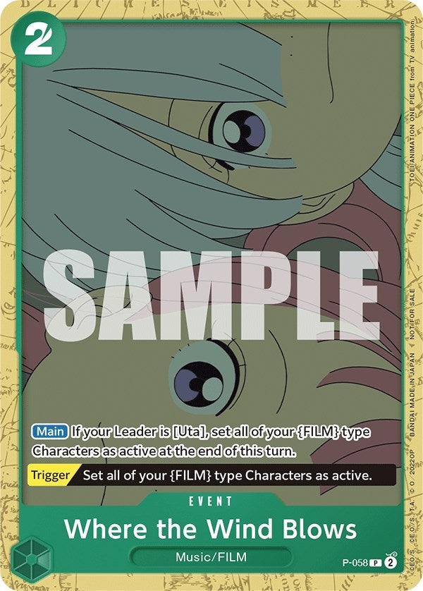 Image for Where the Wind Blows (Starter Deck 11: Uta Deck Battle) (P-058) (OP-PR) - One Piece Card Game