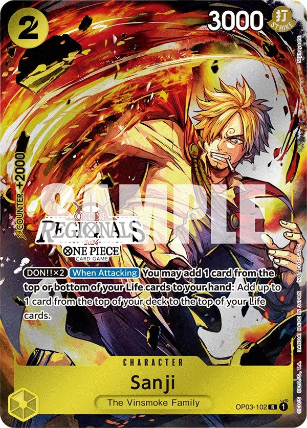 Image for Sanji (Online Regional 2024) [Participant] (OP03-102) (OP-PR) - One Piece Card Game