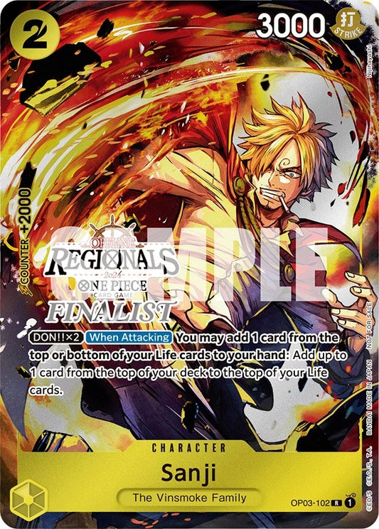 Image for Sanji (Offline Regional 2024) [Finalist] (OP03-102) (OP-PR) - One Piece Card Game