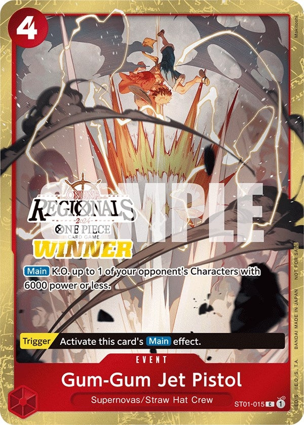 Image for Gum-Gum Jet Pistol (Online Regional 2024) [Winner] (ST01-015) (OP-PR) - One Piece Card Game