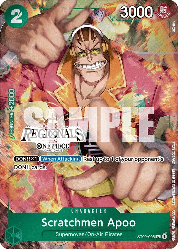 Image for Scratchmen Apoo (Online Regional 2024) [Participant] (ST02-008) (OP-PR) - One Piece Card Game