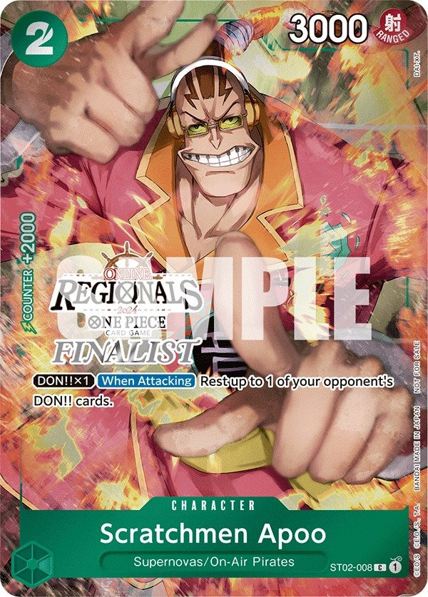 Image for Scratchmen Apoo (Online Regional 2024) [Finalist] (ST02-008) (OP-PR) - One Piece Card Game