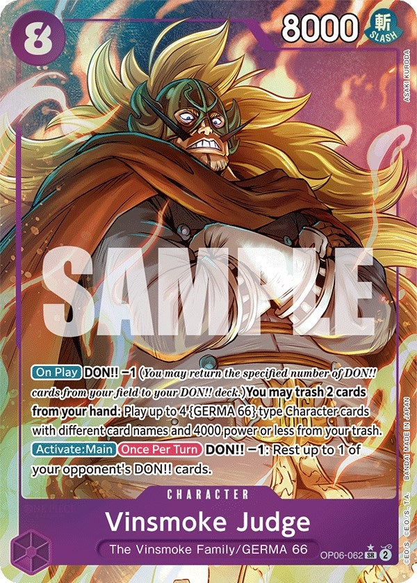 Image for Vinsmoke Judge (Alternate Art) (OP06-062) (OP06) - One Piece Card Game