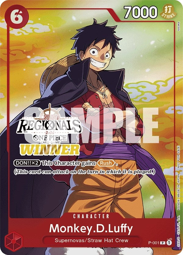 Image for Monkey.D.Luffy (001) (Online Regional 2024 Vol. 2) [Winner] (P-001) (OP-PR) - One Piece Card Game