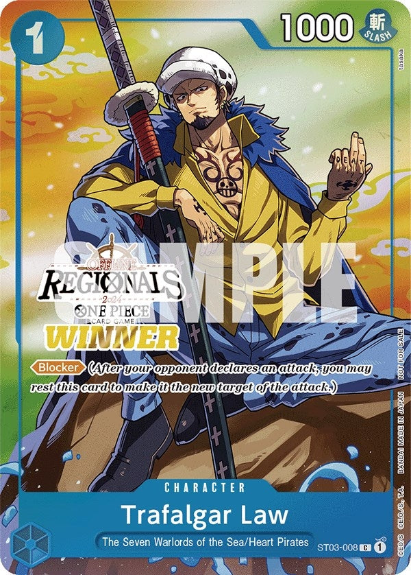 Image for Trafalgar Law (Offline Regional 2024 Vol. 2) [Winner] (ST03-008) (OP-PR) - One Piece Card Game