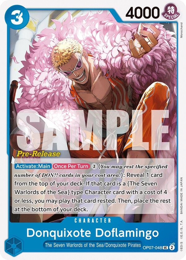 Image for Donquixote Doflamingo (OP07-048) (OP07 PRE) - One Piece Card Game