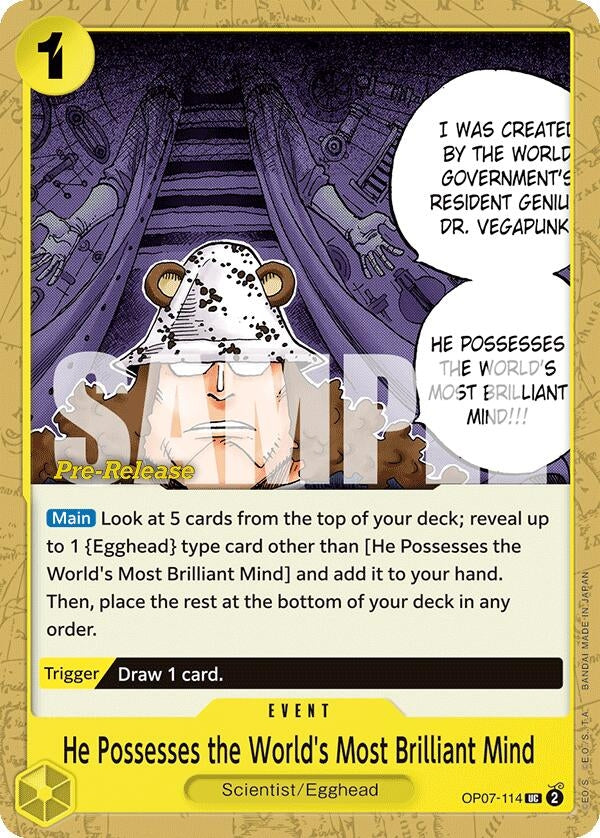 Image for He Possesses the World's Most Brilliant Mind (OP07-114) (OP07 PRE) - One Piece Card Game