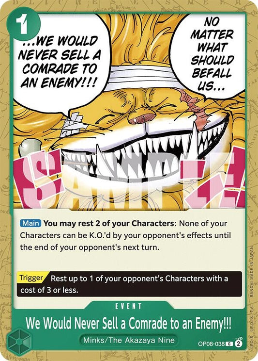Image for We Would Never Sell a Comrade to an Enemy!!! (OP08-038) (OP08) - One Piece Card Game