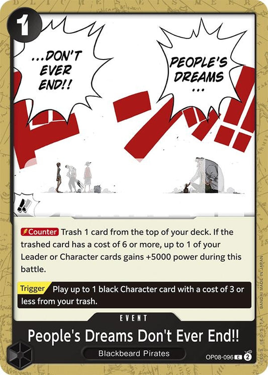 Image for People's Dreams Don't Ever End!! (OP08-096) (OP08) - One Piece Card Game