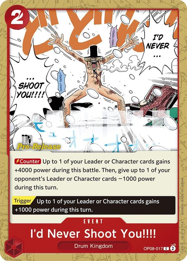 Image for I'd Never Shoot You!!!! (OP08-017) (OP08 PRE) - One Piece Card Game