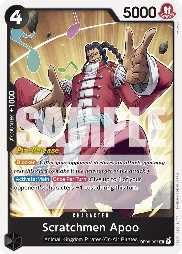 Image for Scratchmen Apoo (OP08-087) (OP08 PRE) - One Piece Card Game