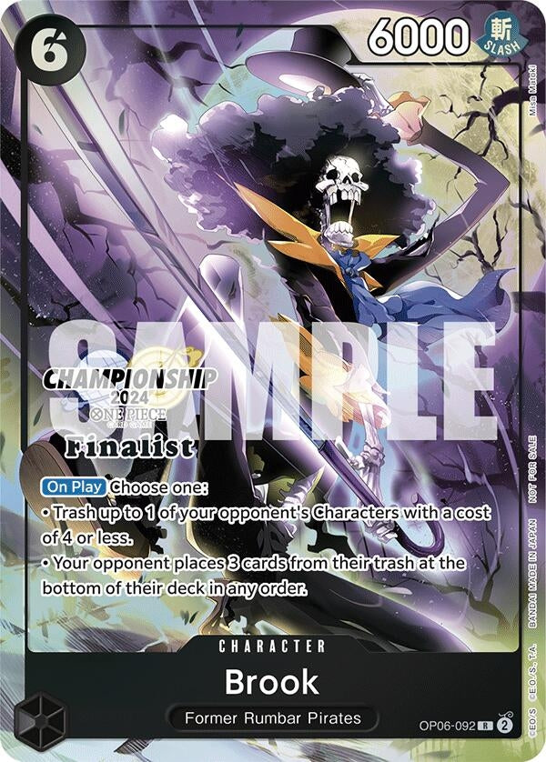 Image for Brook (Championship 2024 Finalist Card Set) (OP06-092) (OP-PR) - One Piece Card Game