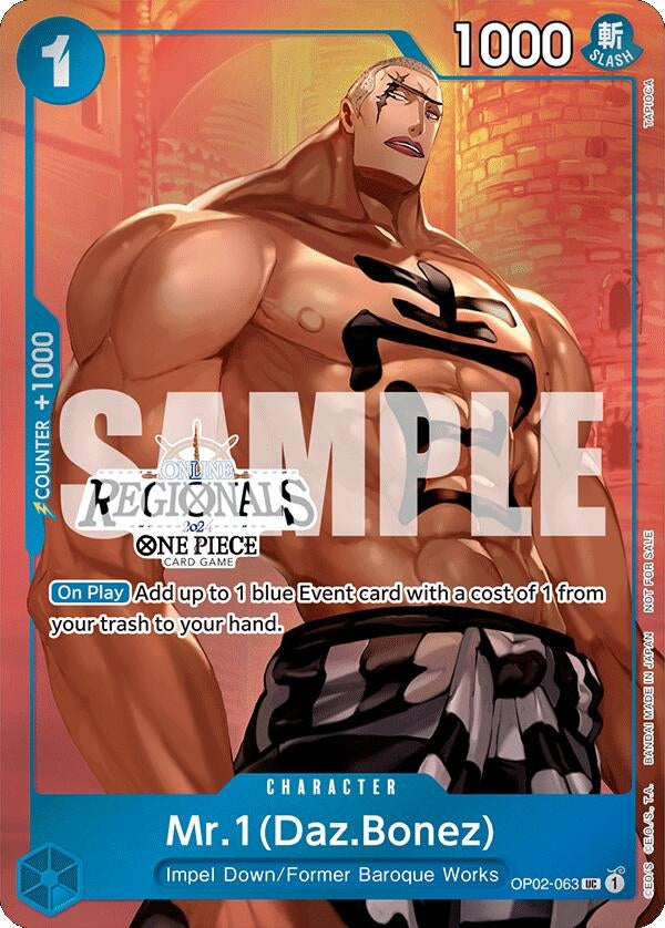 Image for Mr.1 (Daz.Bonez) (Online Regional 2024 Vol. 3) (OP02-063) (OP-PR) - One Piece Card Game