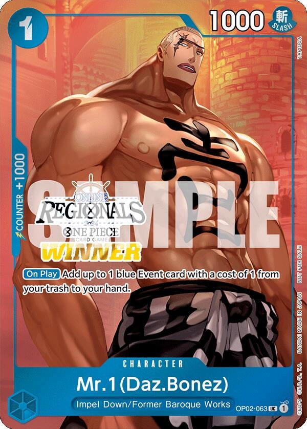 Image for Mr.1 (Daz.Bonez) (Online Regional 2024 Vol. 3) [Winner] (OP02-063) (OP-PR) - One Piece Card Game