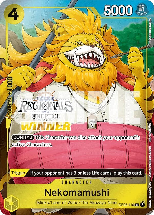 Image for Nekomamushi (Online Regional 2024 Vol. 3) [Winner] (OP06-110) (OP-PR) - One Piece Card Game
