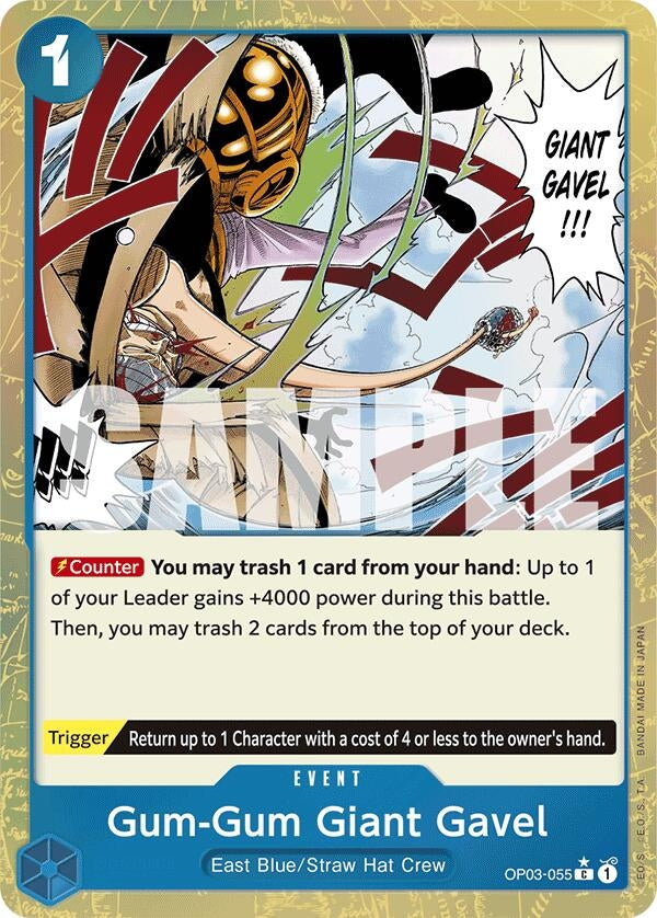 Image for Gum-Gum Giant Gavel (Textured Foil) (OP03-055) (PRB-01) - One Piece Card Game