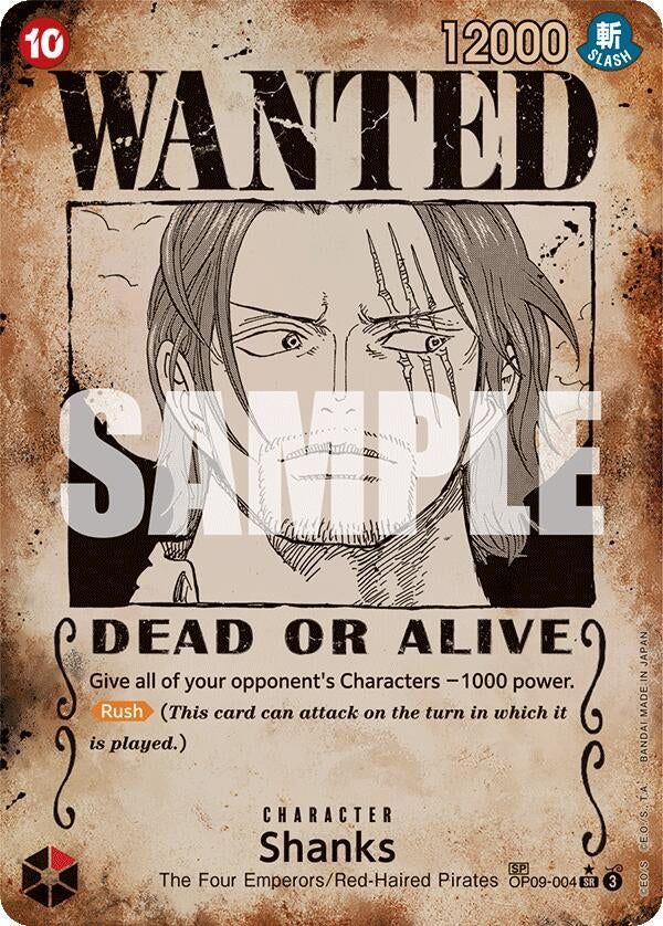 Image for Shanks (004) (Wanted Poster) (OP09-004) (OP09) - One Piece Card Game