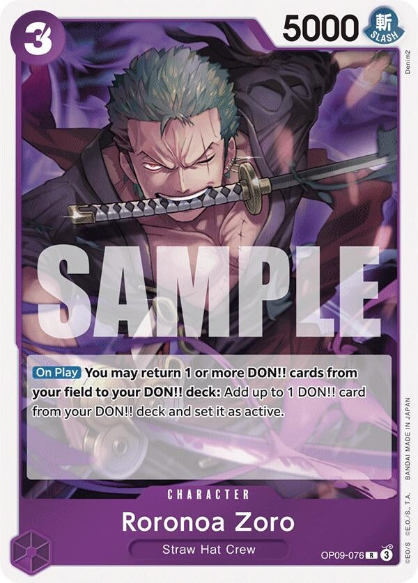 Image for Roronoa Zoro (076) (OP09-076) (OP09) - One Piece Card Game