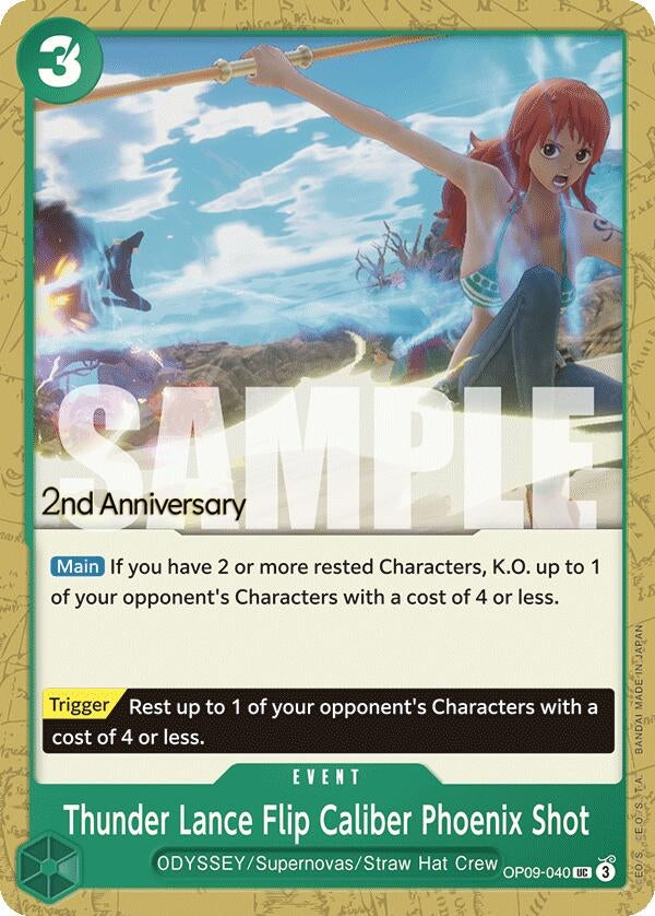 Image for Thunder Lance Flip Caliber Phoenix Shot (OP09-040) (OP09 ANN) - One Piece Card Game