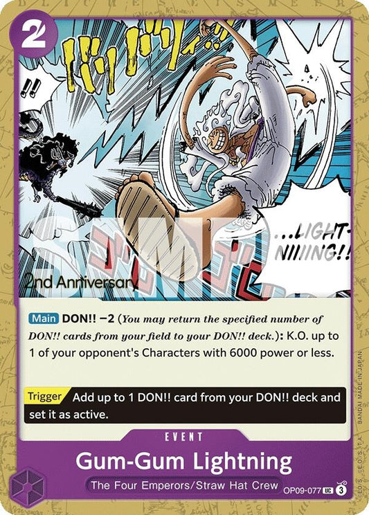 Image for Gum-Gum Lightning (OP09-077) (OP09 ANN) - One Piece Card Game