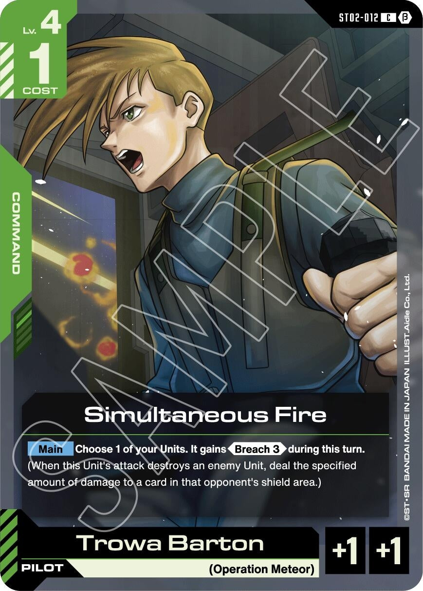 Image for Simultaneous Fire (ST02-012) (GD01_b) - Gundam Card Game