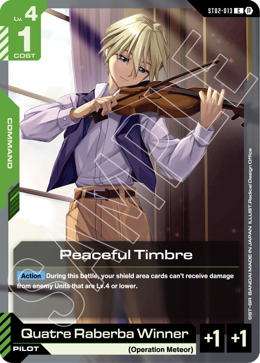 Image for Peaceful Timbre (ST02-013) (GD01_b) - Gundam Card Game