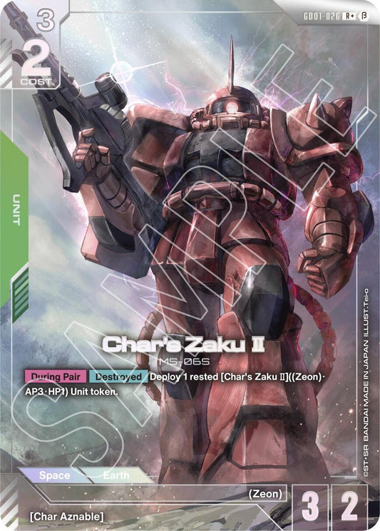 Image for Char's Zaku II (R+) (GD01-026) (GD01_b) - Gundam Card Game
