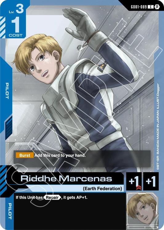 Image for Riddhe Marcenas (GD01-089) (GD01_b) - Gundam Card Game