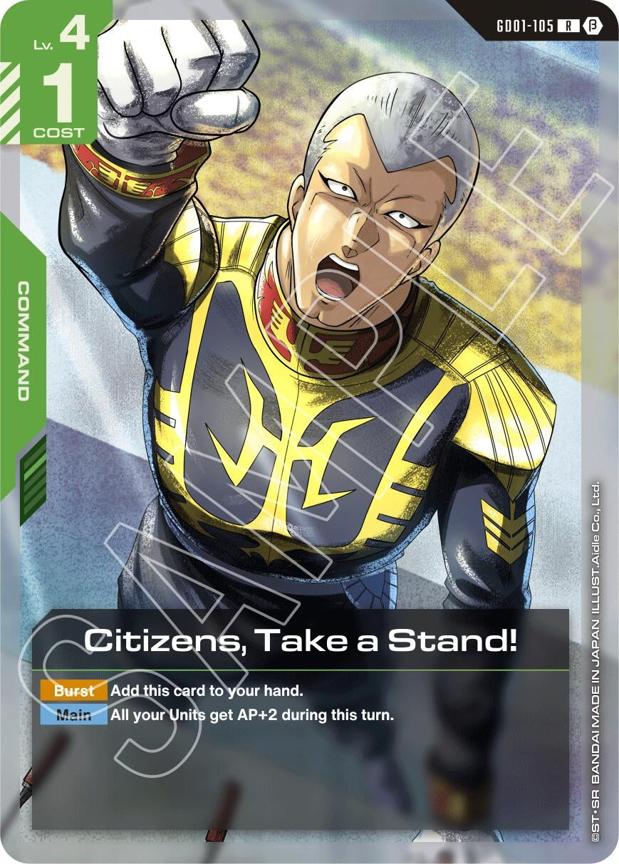 Image for Citizens, Take a Stand! (GD01-105) (GD01_b) - Gundam Card Game