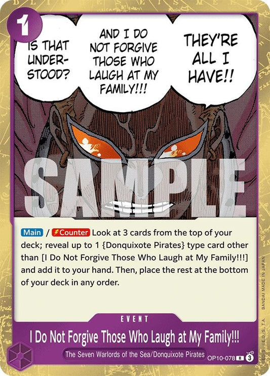 Image for I Do Not Forgive Those Who Laugh at My Family!!! (OP10-078) (OP10) - One Piece Card Game