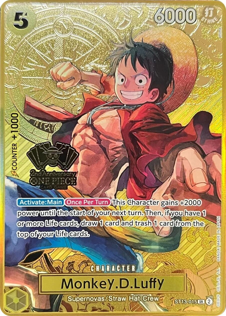 Image for Monkey.D.Luffy (One Piece Japanese Version 2nd Anniversary Set) (ST13-015) (OP-PR) - One Piece Card Game