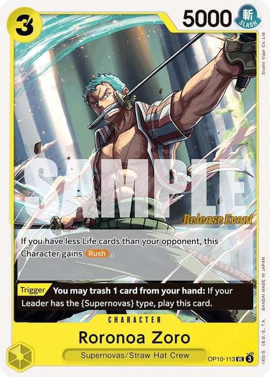 Image for Roronoa Zoro (113) (OP10-113) (OP10 RE) - One Piece Card Game
