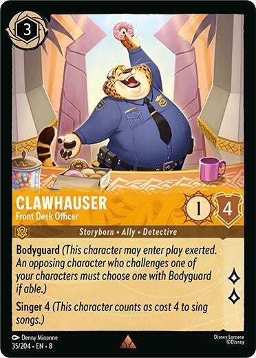 Image for Clawhauser - Front Desk Officer (35/204) (8) - Disney Lorcana