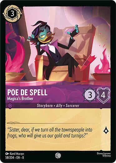 Image for Poe De Spell - Magica's Brother (58/204) (8) - Disney Lorcana