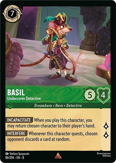 Image for Basil - Undercover Detective (86/204) (8) - Disney Lorcana