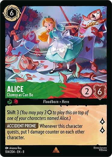 Image for Alice - Clumsy as Can Be (104/204) (8) - Disney Lorcana