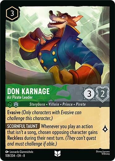 Image for Don Karnage - Air Pirate Leader (108/204) (8) - Disney Lorcana