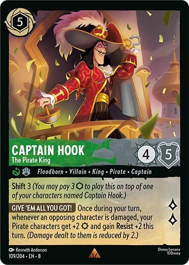 Image for Captain Hook - The Pirate King (109/204) (8) - Disney Lorcana