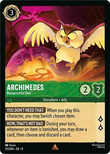 Image for Archimedes - Resourceful Owl (113/204) (8) - Disney Lorcana