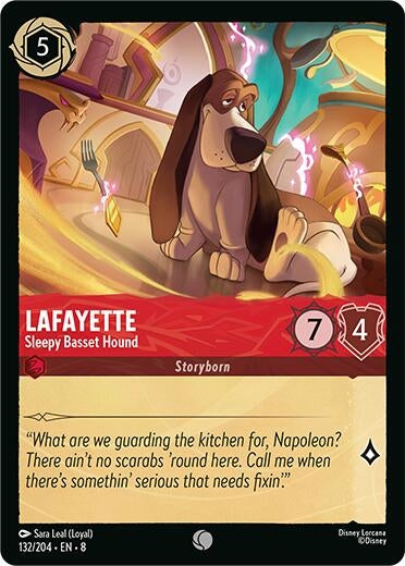 Image for Lafayette - Sleepy Basset Hound (132/204) (8) - Disney Lorcana