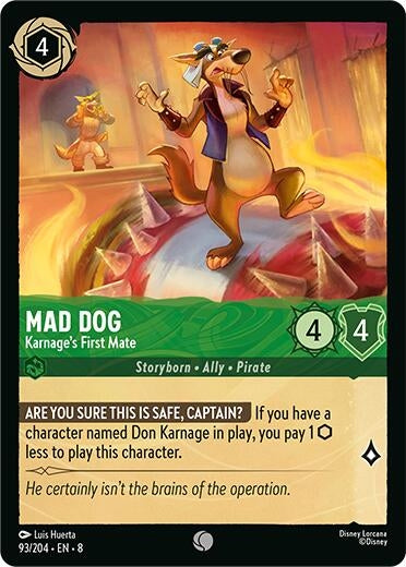 Image for Mad Dog - Karnage's First Mate (93/204) (8) - Disney Lorcana