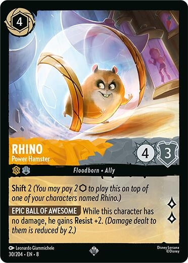 Image for Rhino - Power Hamster (30/204) (8) - Disney Lorcana